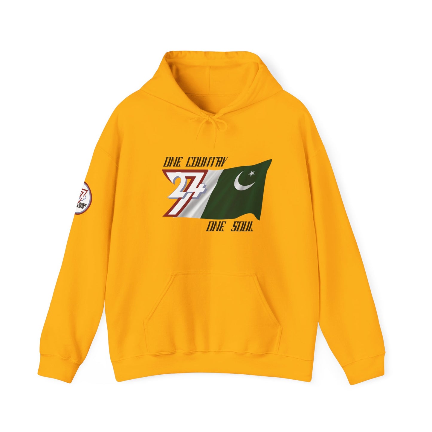 Unique Design 24/7 Pakistan Flag Printed Unisex custom Hoodie gold