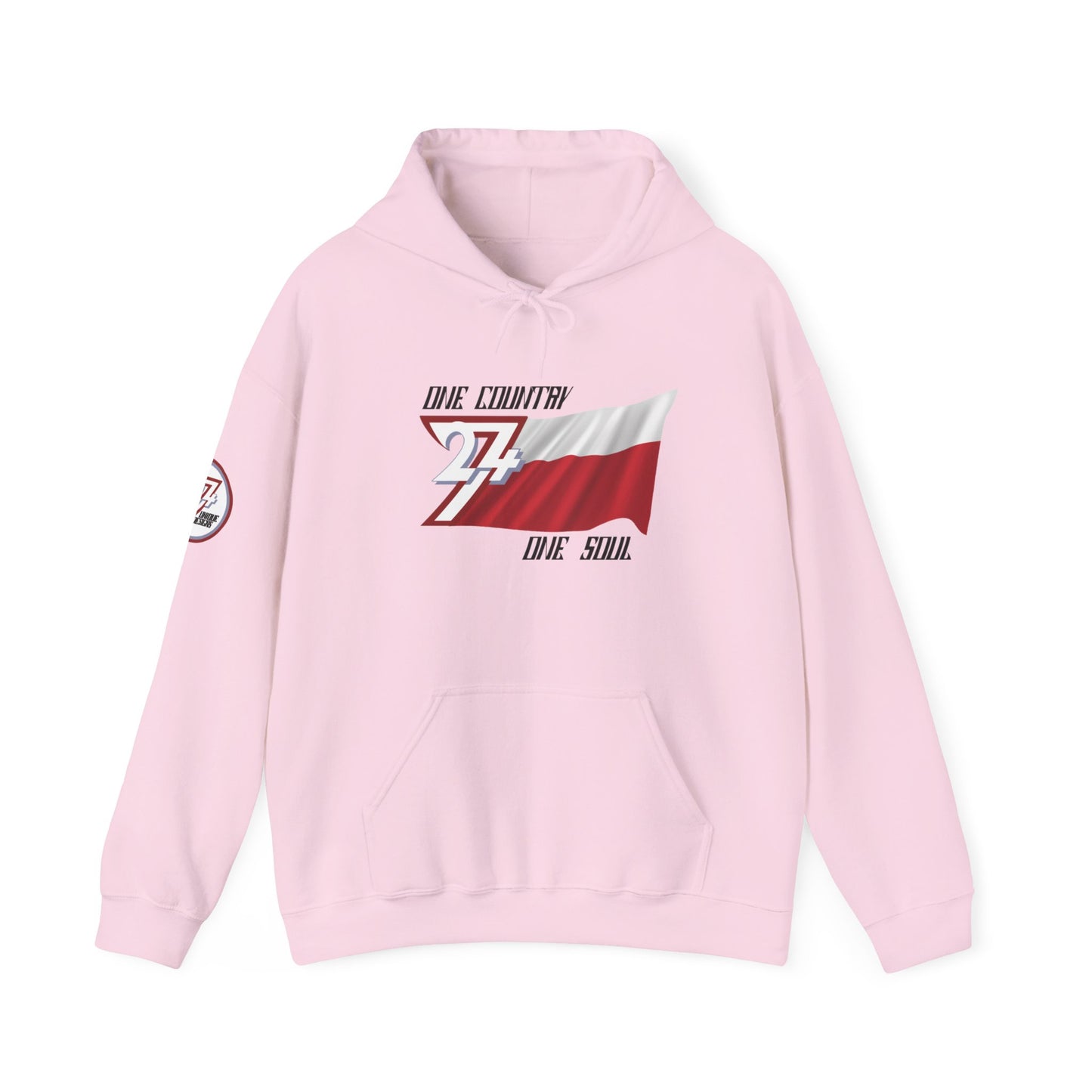 Unique Design 24/7 Poland Flag custom hoodie light pink