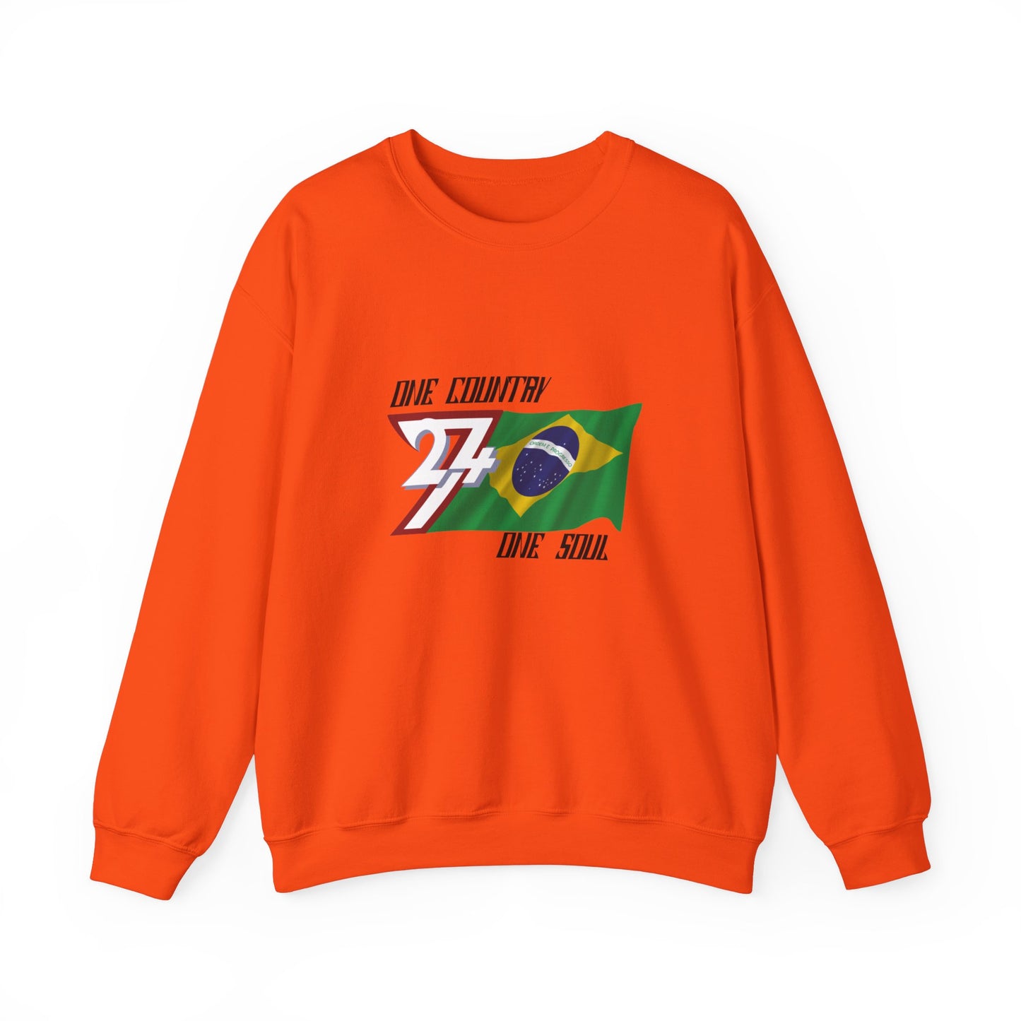 Unique Design Brazil Flag sweatshirt orange