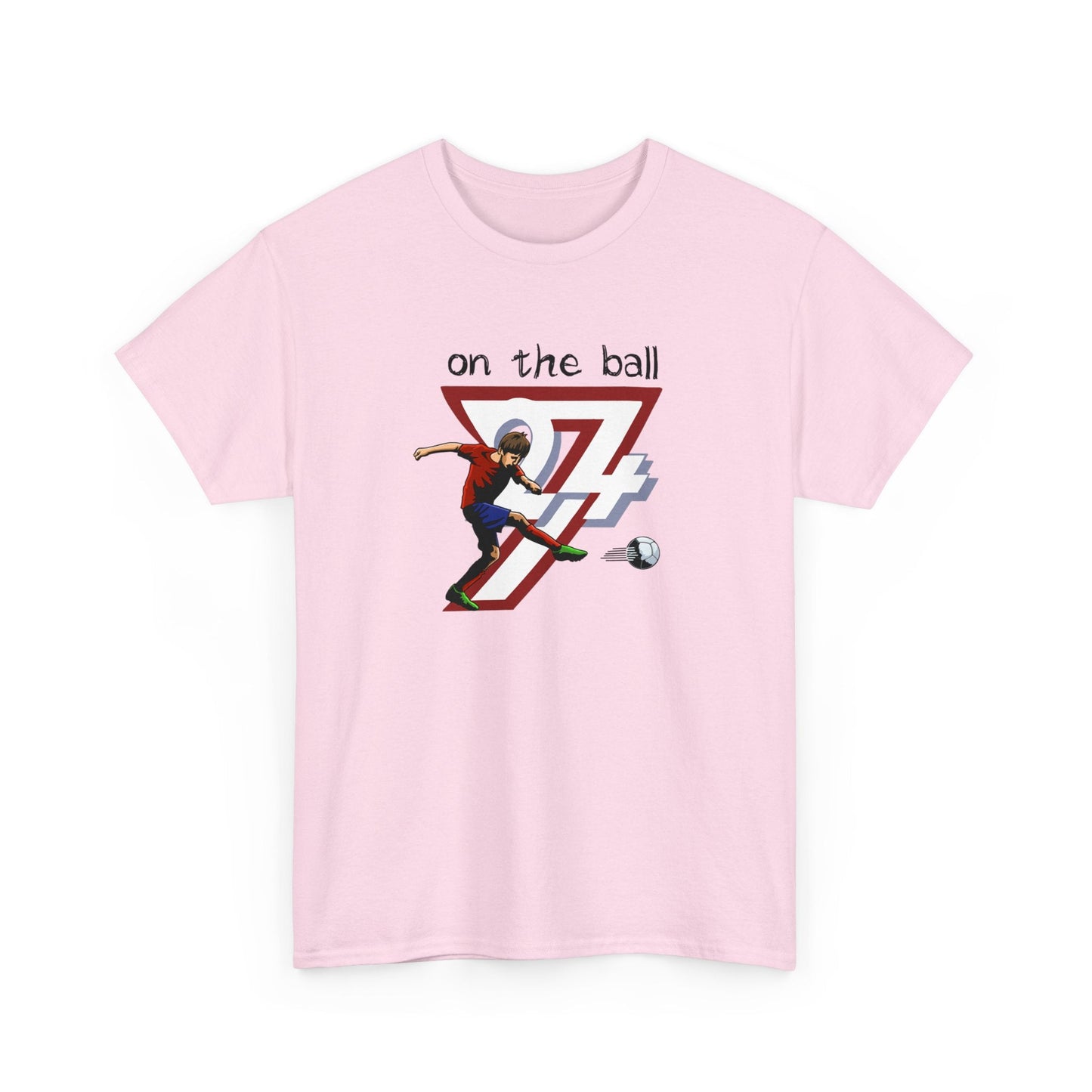 Soccer Player T-shirt On The Pitch Football Sport Printed T-shirt light pink