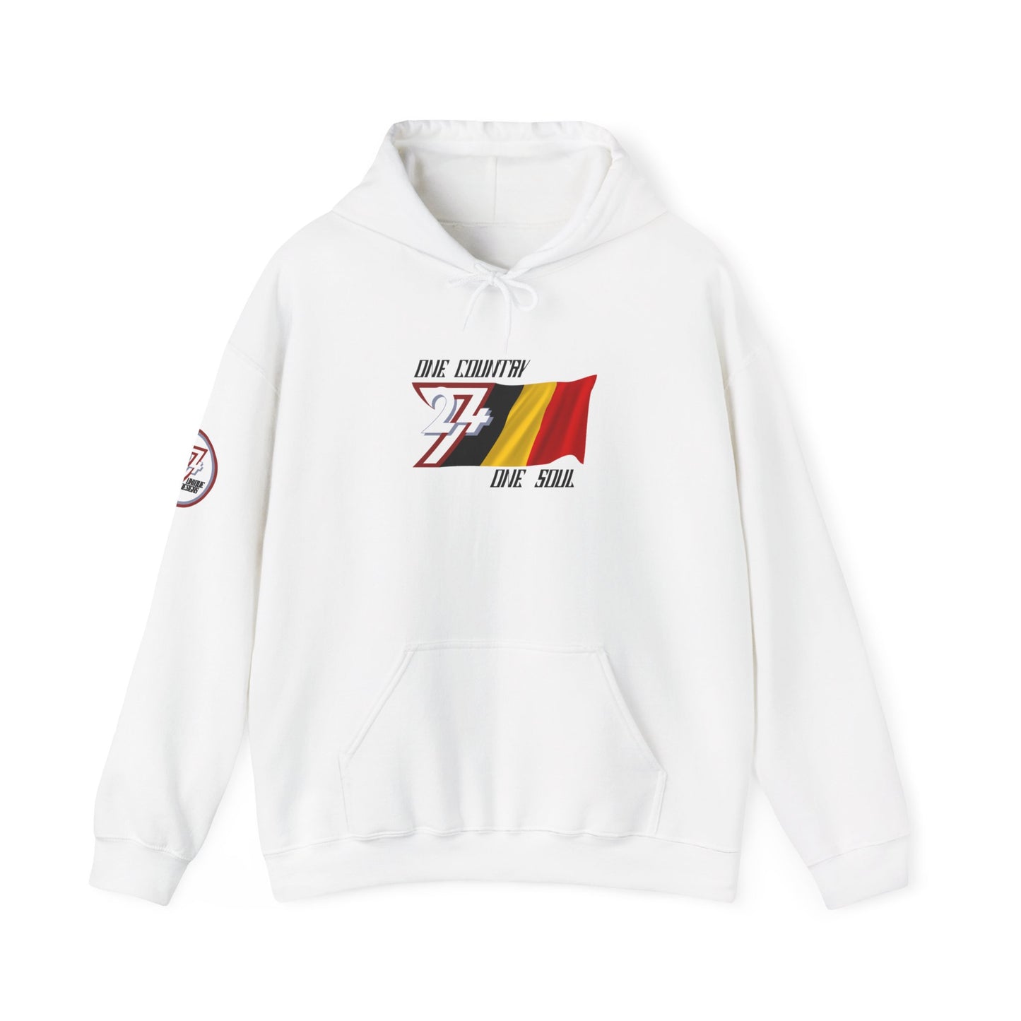 Unique Design 24/7 Belgium Flag Printed Unisex custom Hoodie white