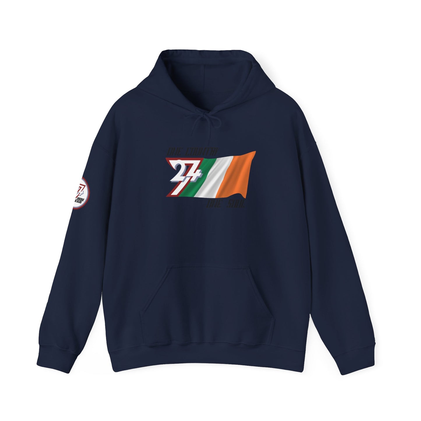 Unique Design 24/7 Ireland Flag Printed Unisex custom Hoodie navy