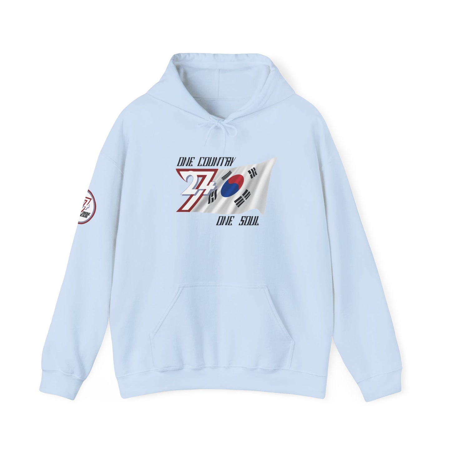 Unique Design 24/7 South Korea Flag custom hoodie light blue
