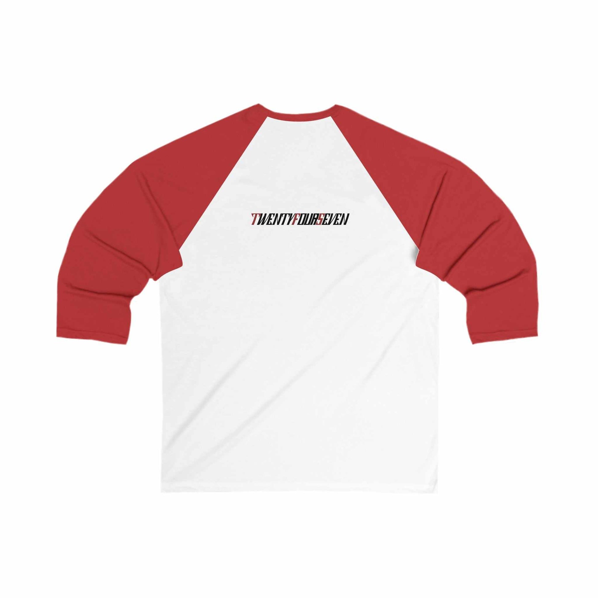 Unique Design On The Road Van 3\4 Sleeve Baseball Tee white-red