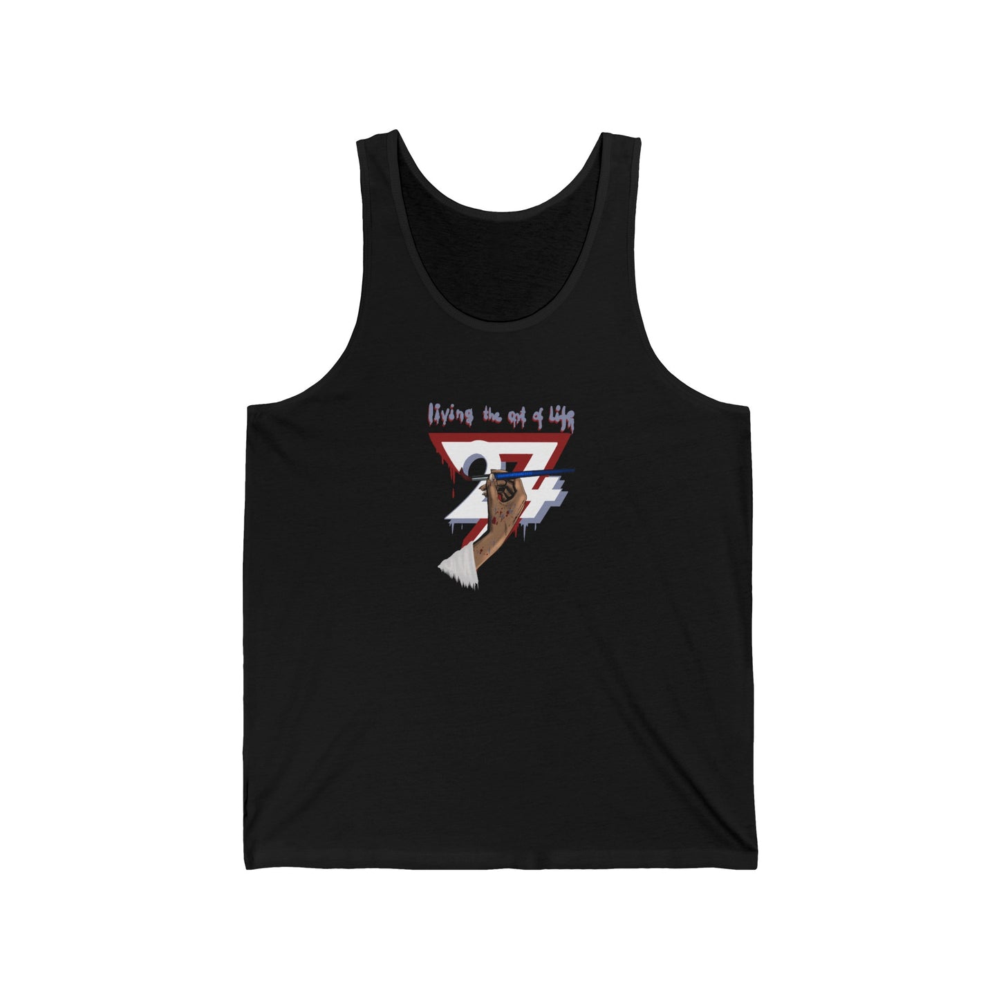 Unique Design Art of Life women's jersey tank top black