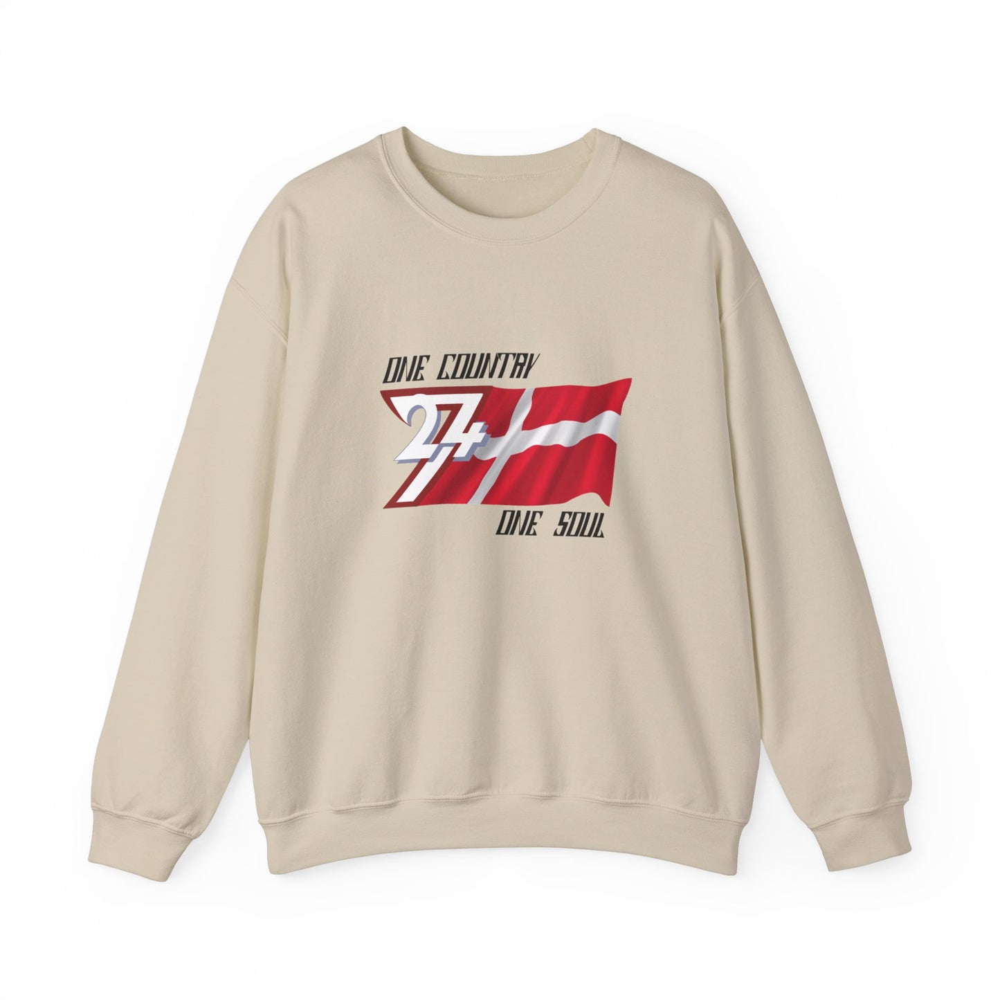 Unique Design  Denmark flag sweatshirt sand