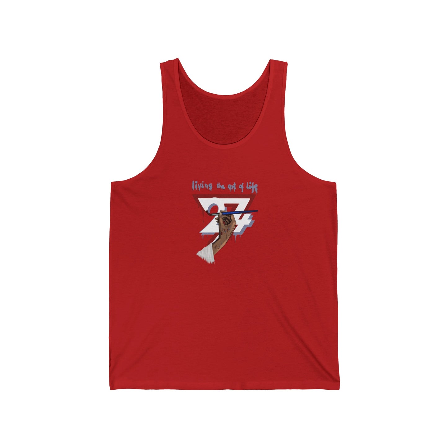 Unique Design Art of Life women's jersey tank top red