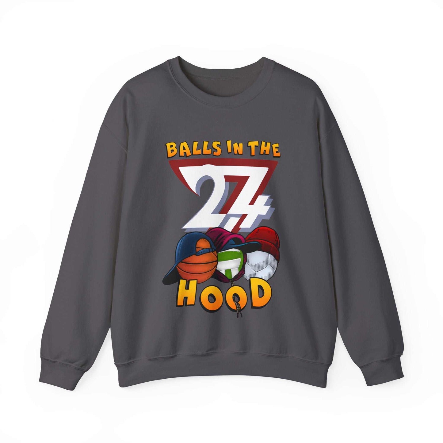 Unique Design Balls In The Hood Heavy Blend™ Crewneck Sweatshirt charcoal