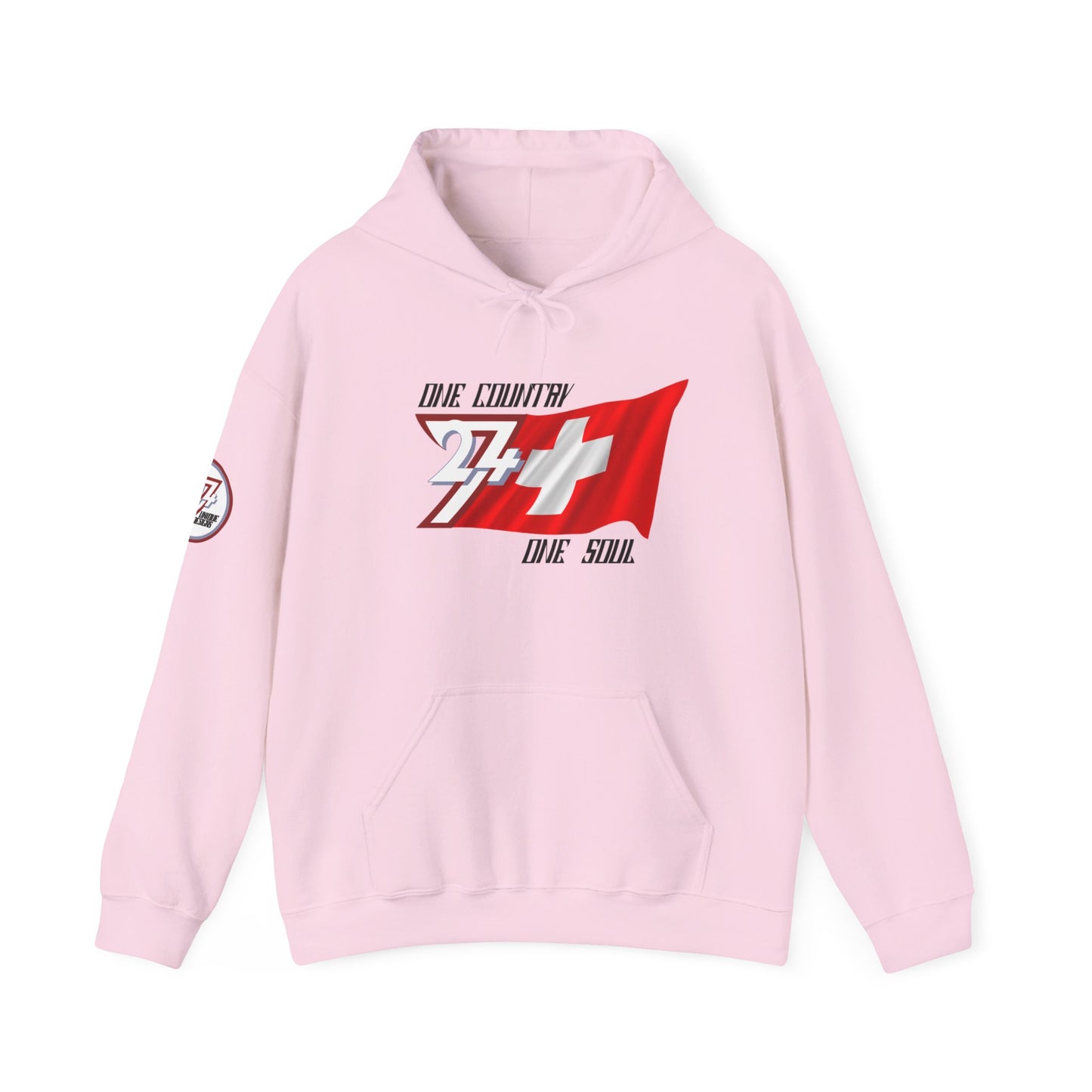 Unique Design Switzerland Flag custom hoodie light pink