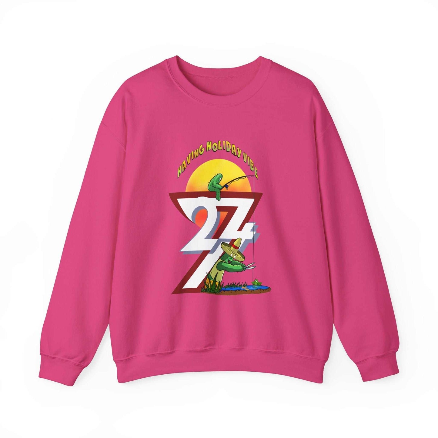 Unique Design Leonando and Littleando Fishing Heavy Blend™ Crewneck Sweatshirt heliconia