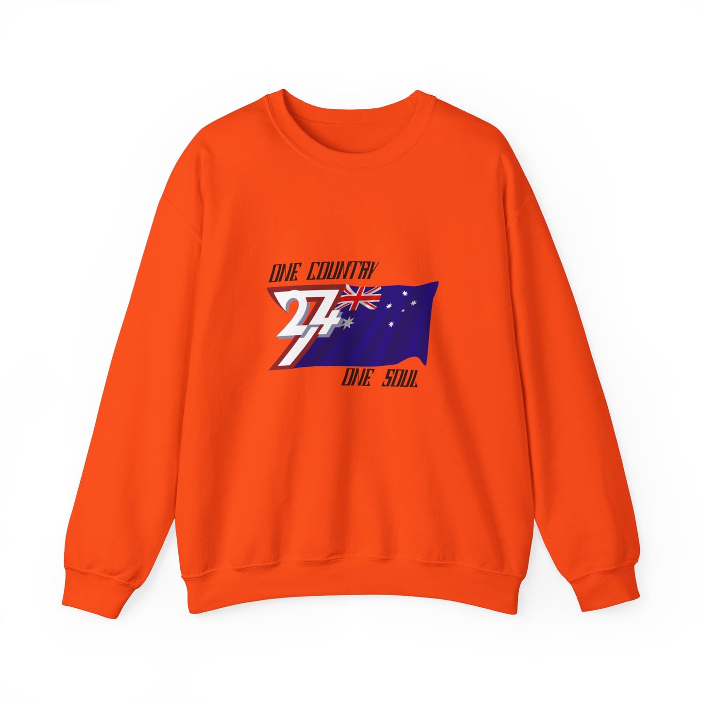 Crew neck Sweatshirt: Australia Flag fashion by 24/7 Unique Designs orange