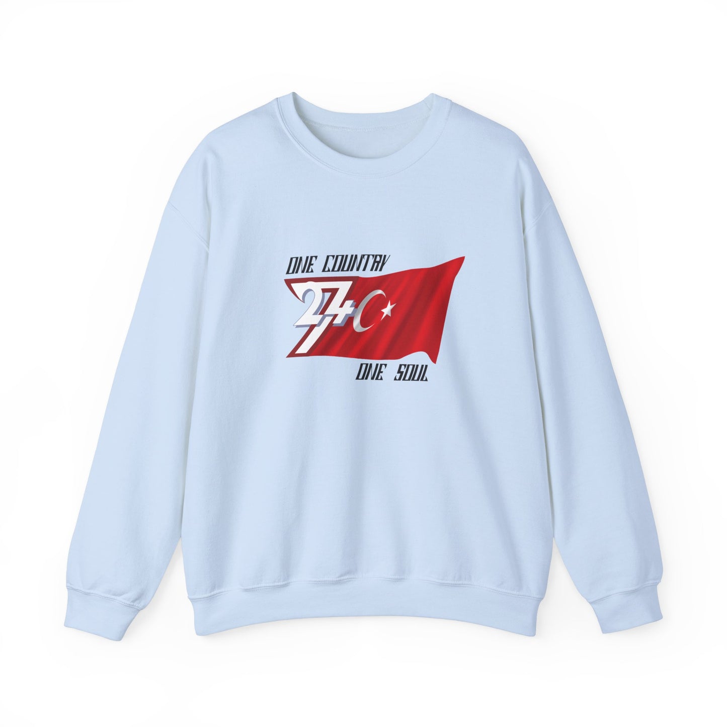 Unique Design Turkey Flag sweatshirt light blue