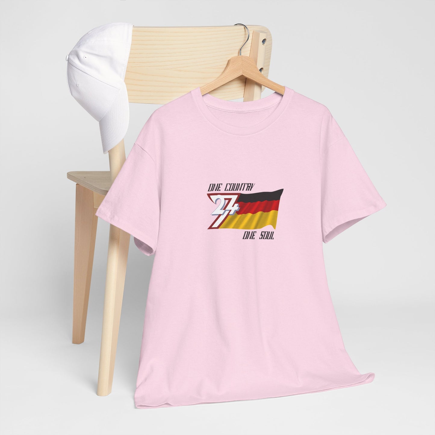 Unique Design Germany Flag Printed custom T-shirt light pink