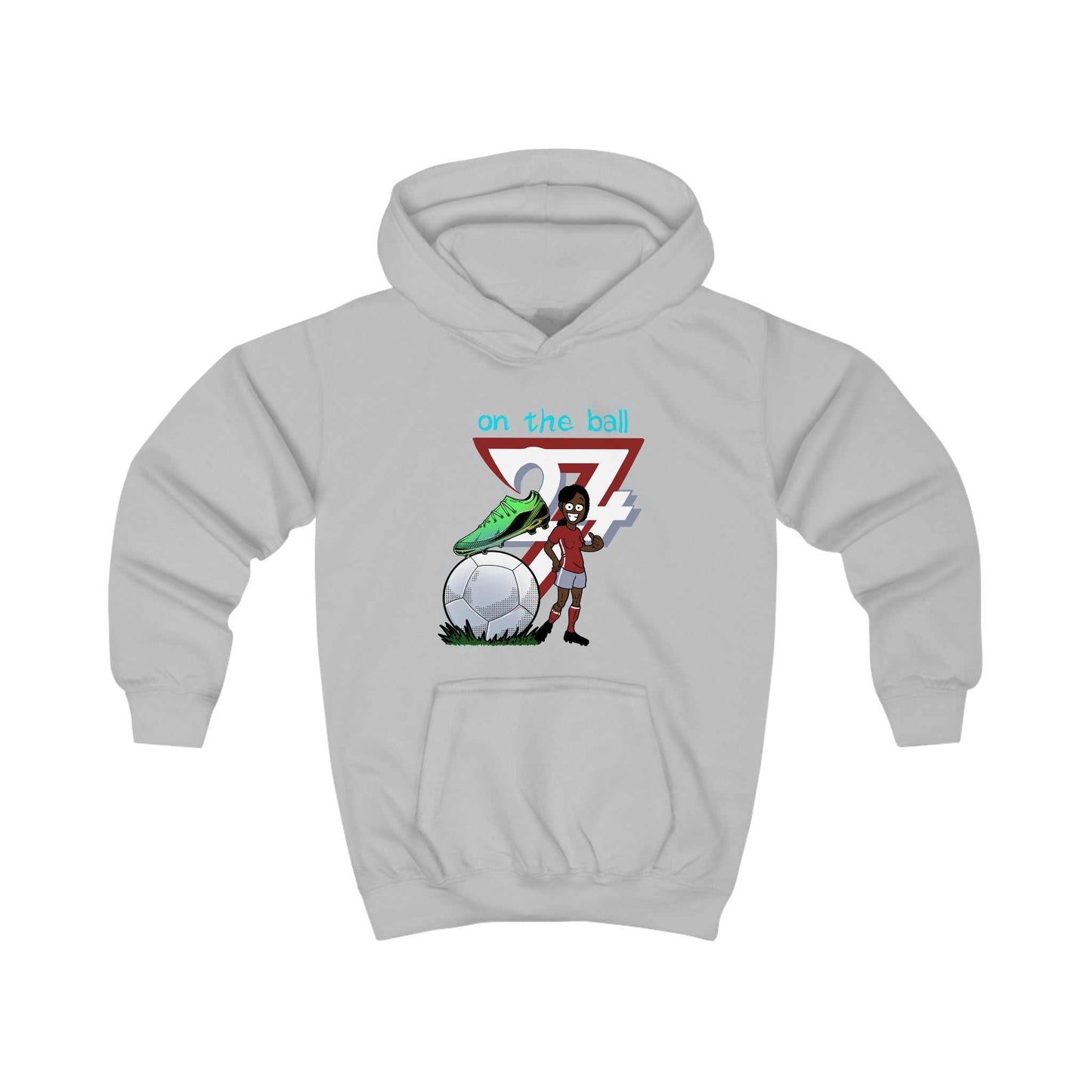 Unique Design Kids Hoodie On the pitch light grey