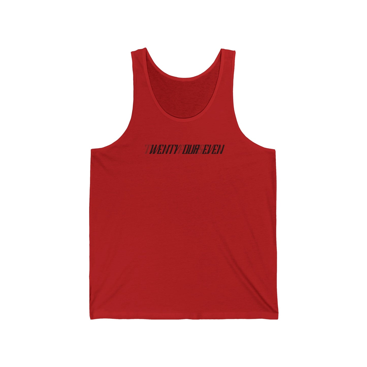 Unique Design Twentyfourseven text women's jersey tank top red