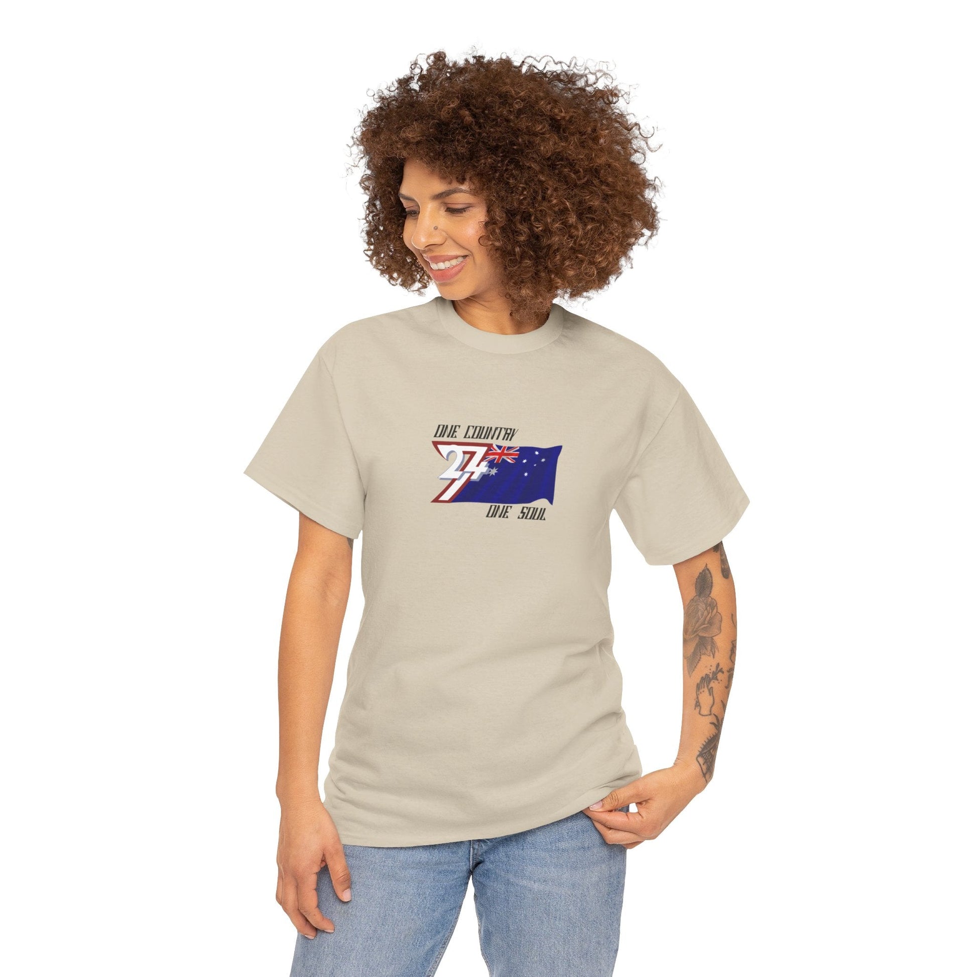 Unique Design Australia Flag Printed custom T-shirt sand