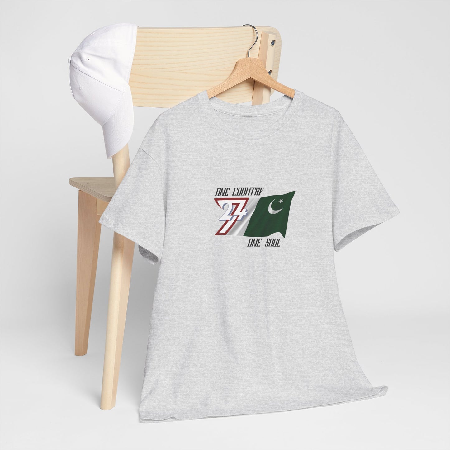 Unique Design 24/7 Pakistan Flag Printed Unisex custom T-shirt sport grey