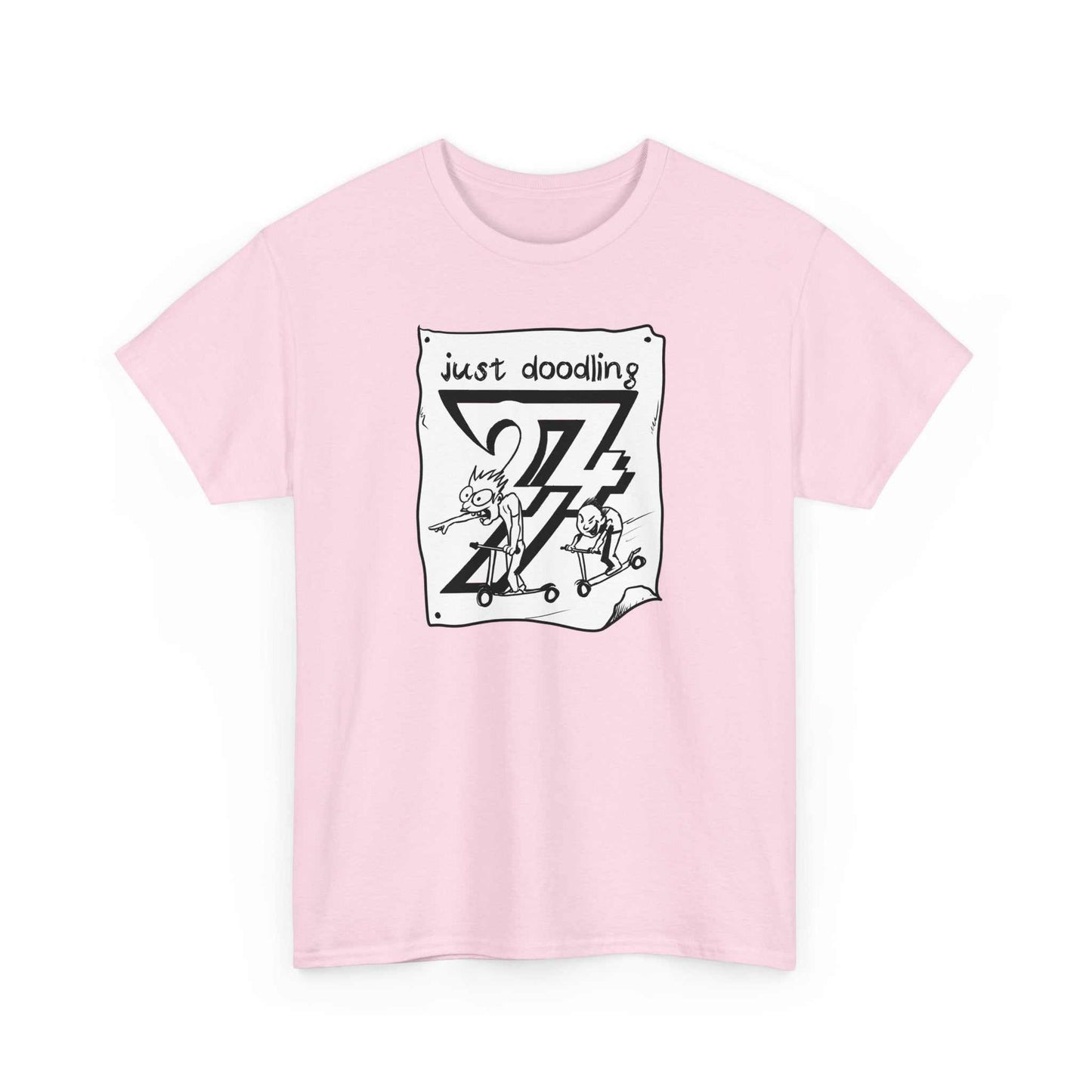 Unique Design Artistic Just Doodling Scooter Kids Design T-shirt light pink