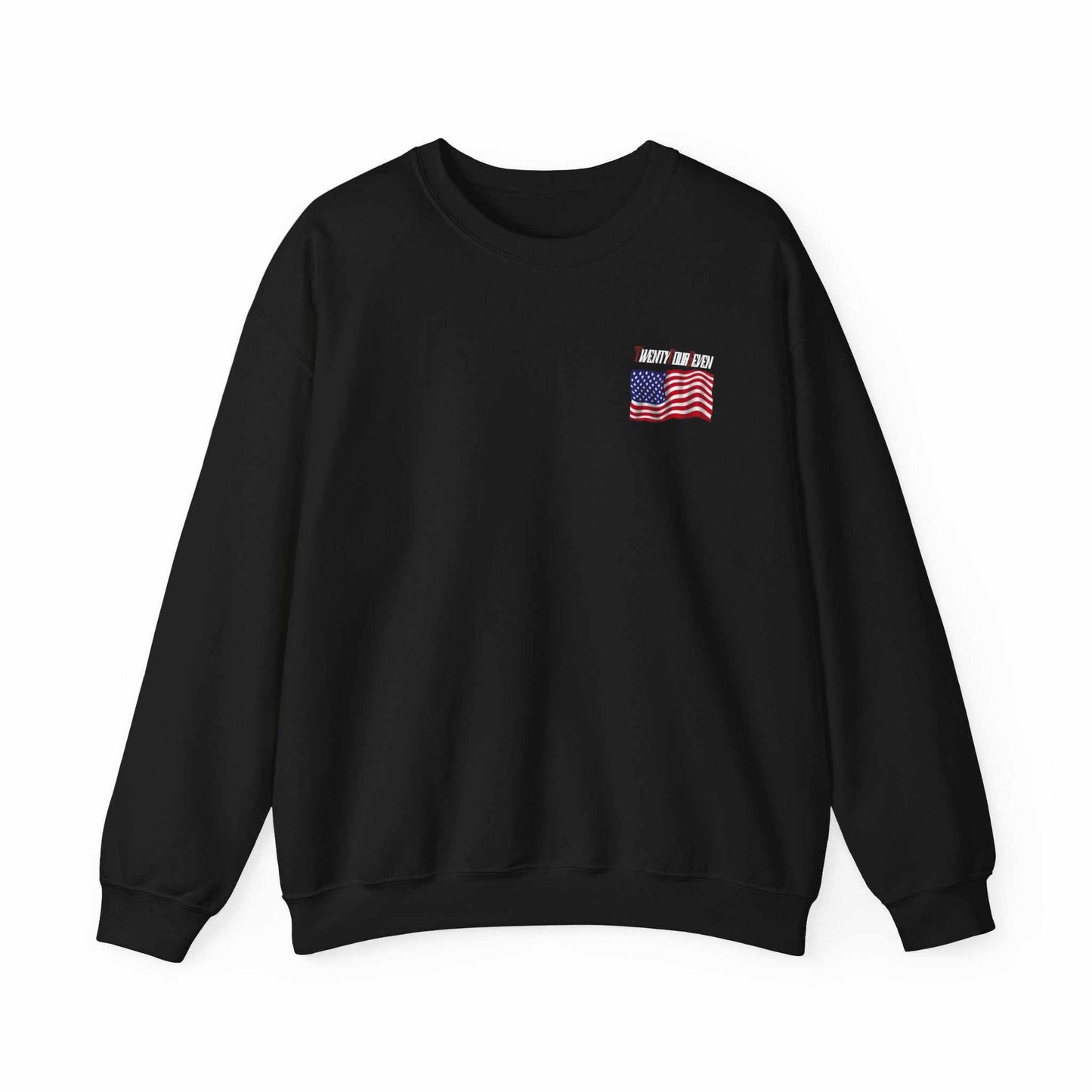 Unique Design TwentyFourSeven American Flag Logo Heavy Blend™ Crewneck Sweatshirt black