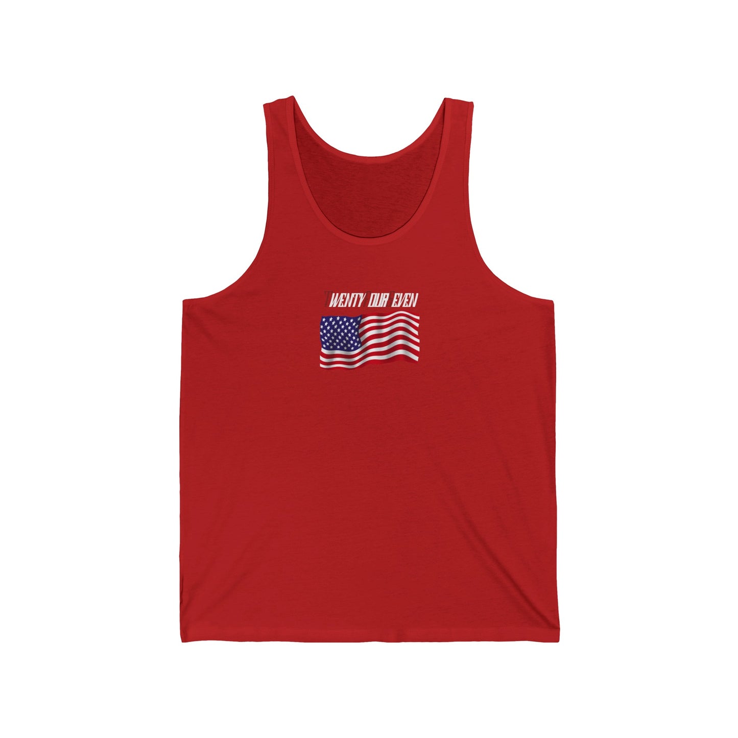 Unique Design USA flag women's jersey tank top red