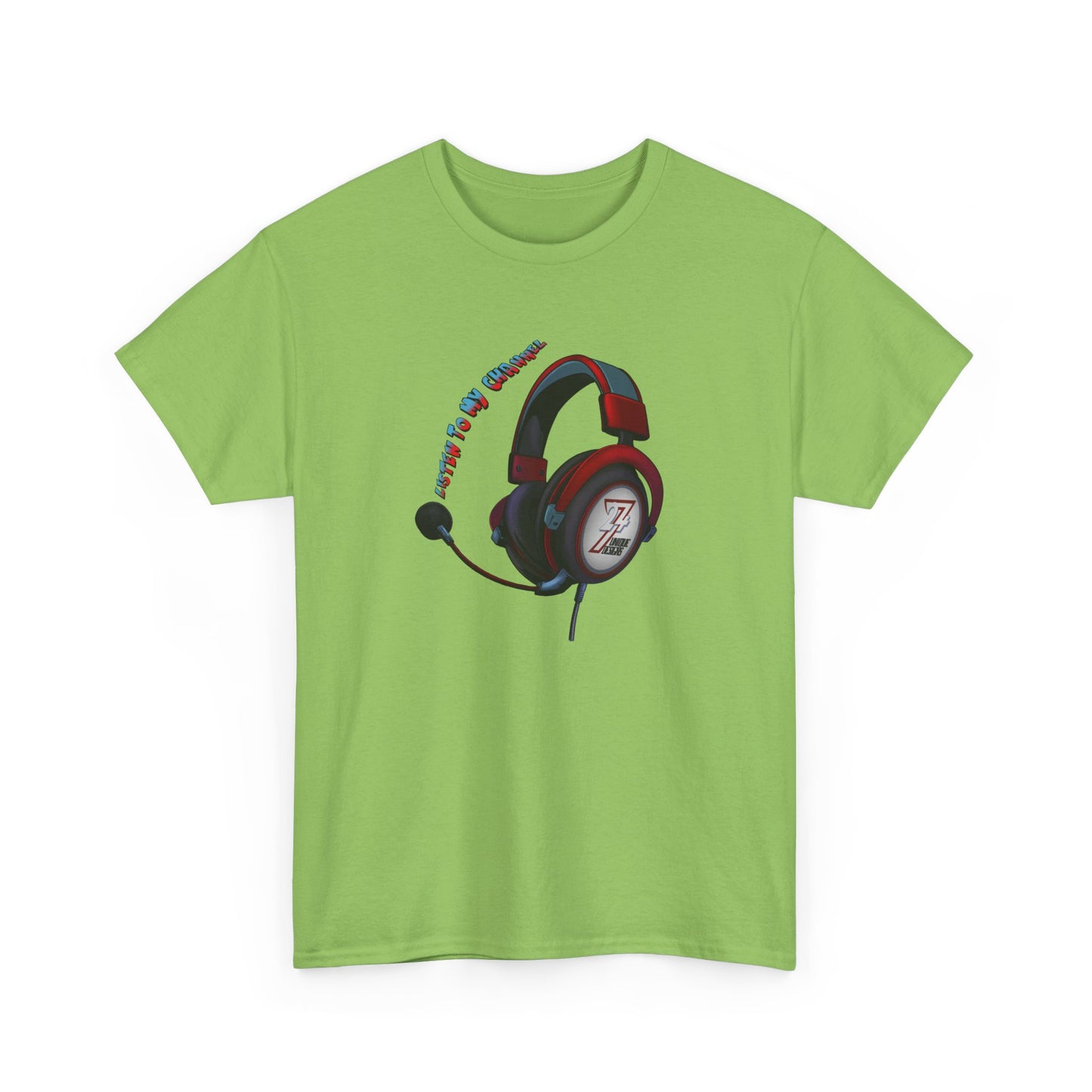 Unique Design 24/7 Headset Illustrated T-shirt Lime