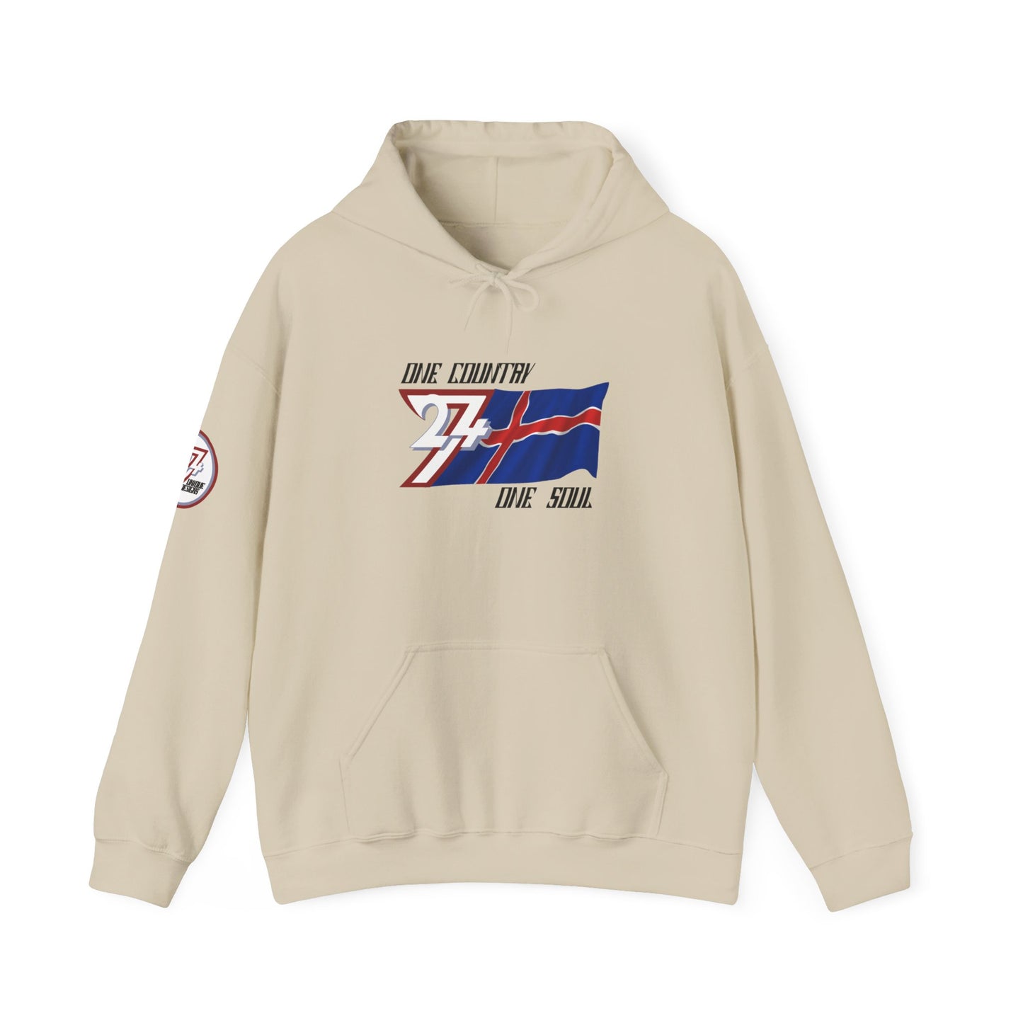 Unique Design 24/7 Iceland Flag Printed Unisex custom Hoodie sand