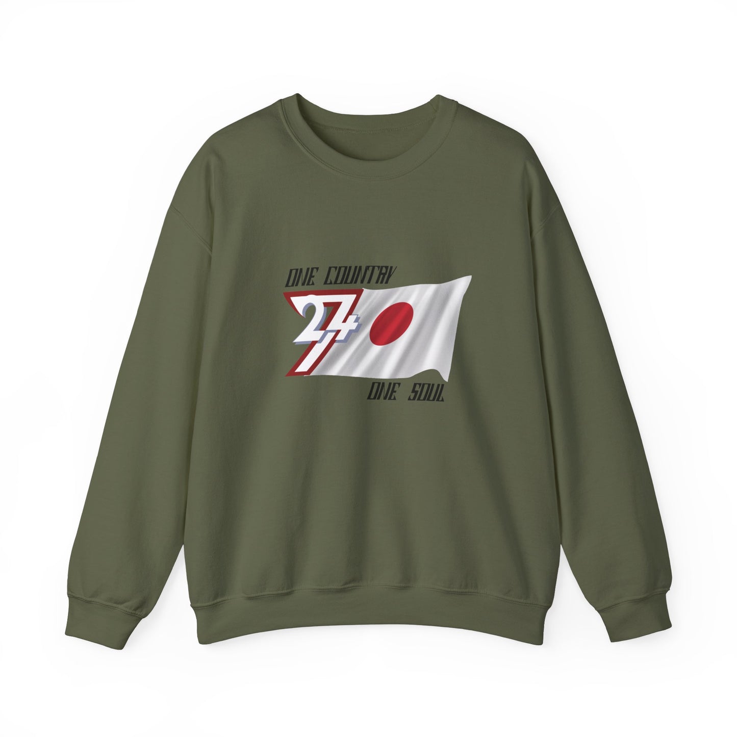 Unique Design Japan Flag sweatshirt military green