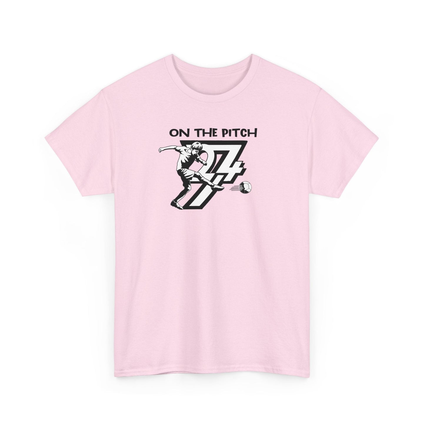 Soccer Player T-shirt On The Pitch Football Sport Printed T-shirt light pink