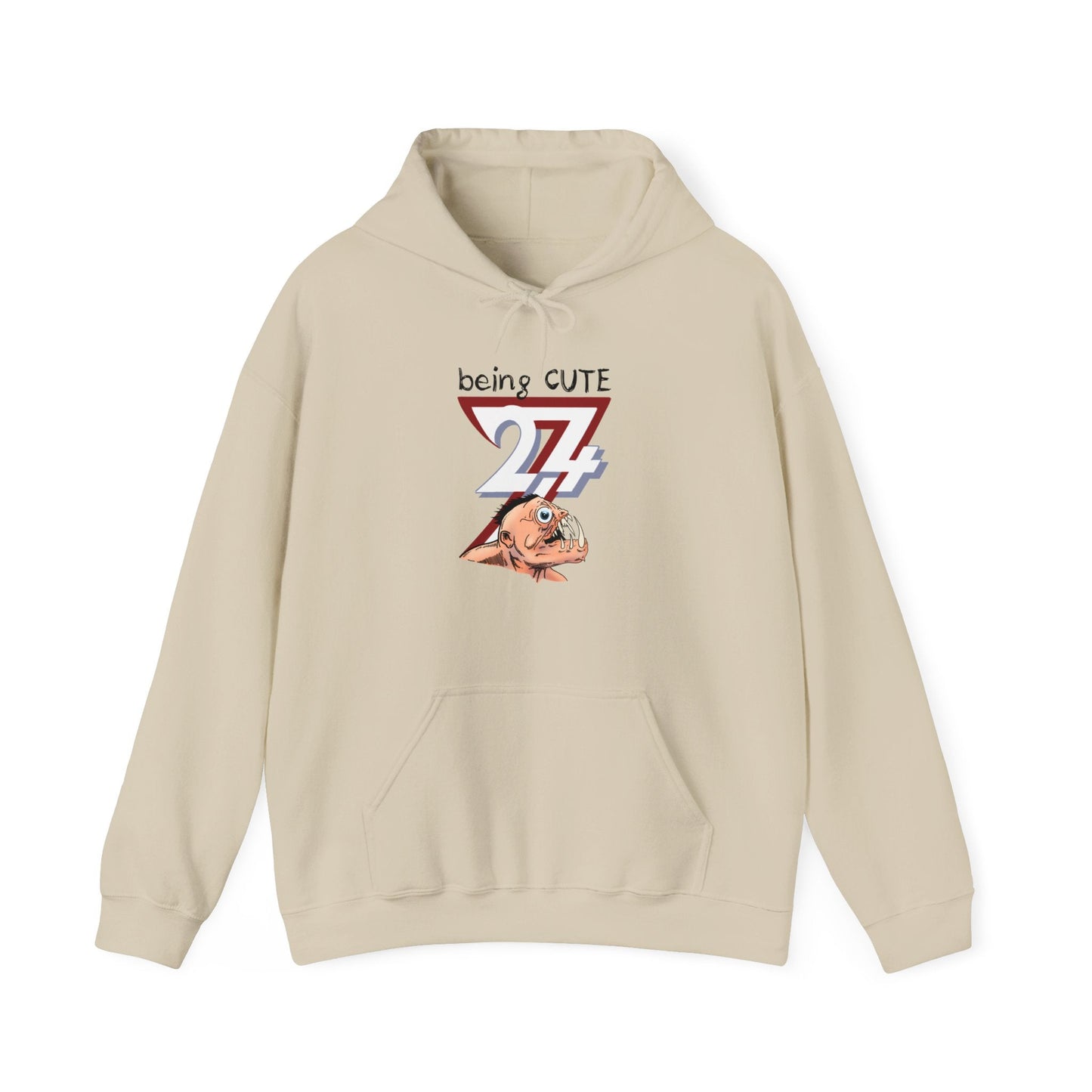 Unique Design Being Cute Funny Hoodie sand