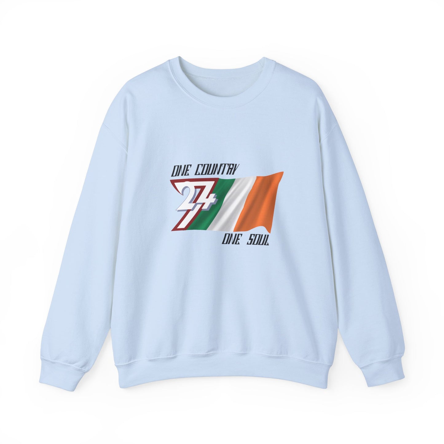 Unique Design Ireland Flag sweatshirt light blue