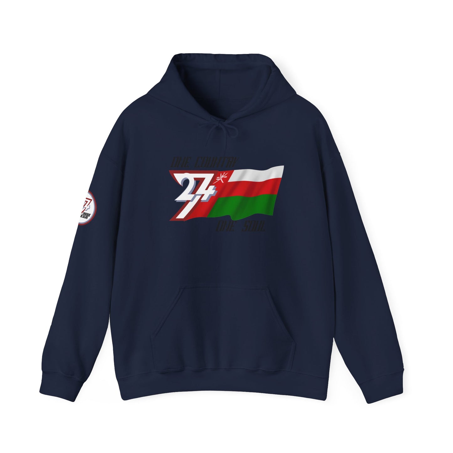 Unique Design 24/7 Oman Flag Printed Unisex custom Hoodie navy