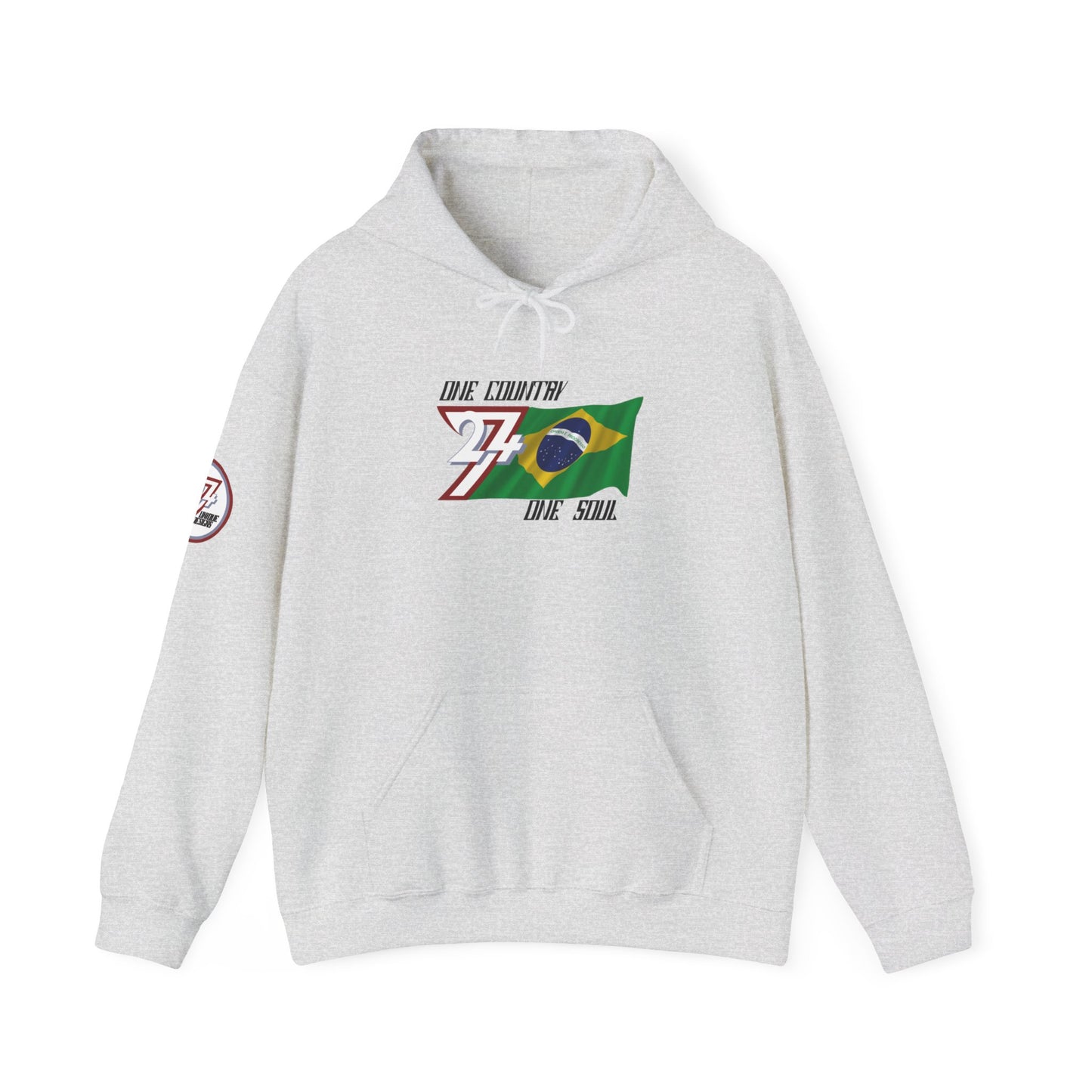 Unique Design Brazil Flag custom hoodie ash