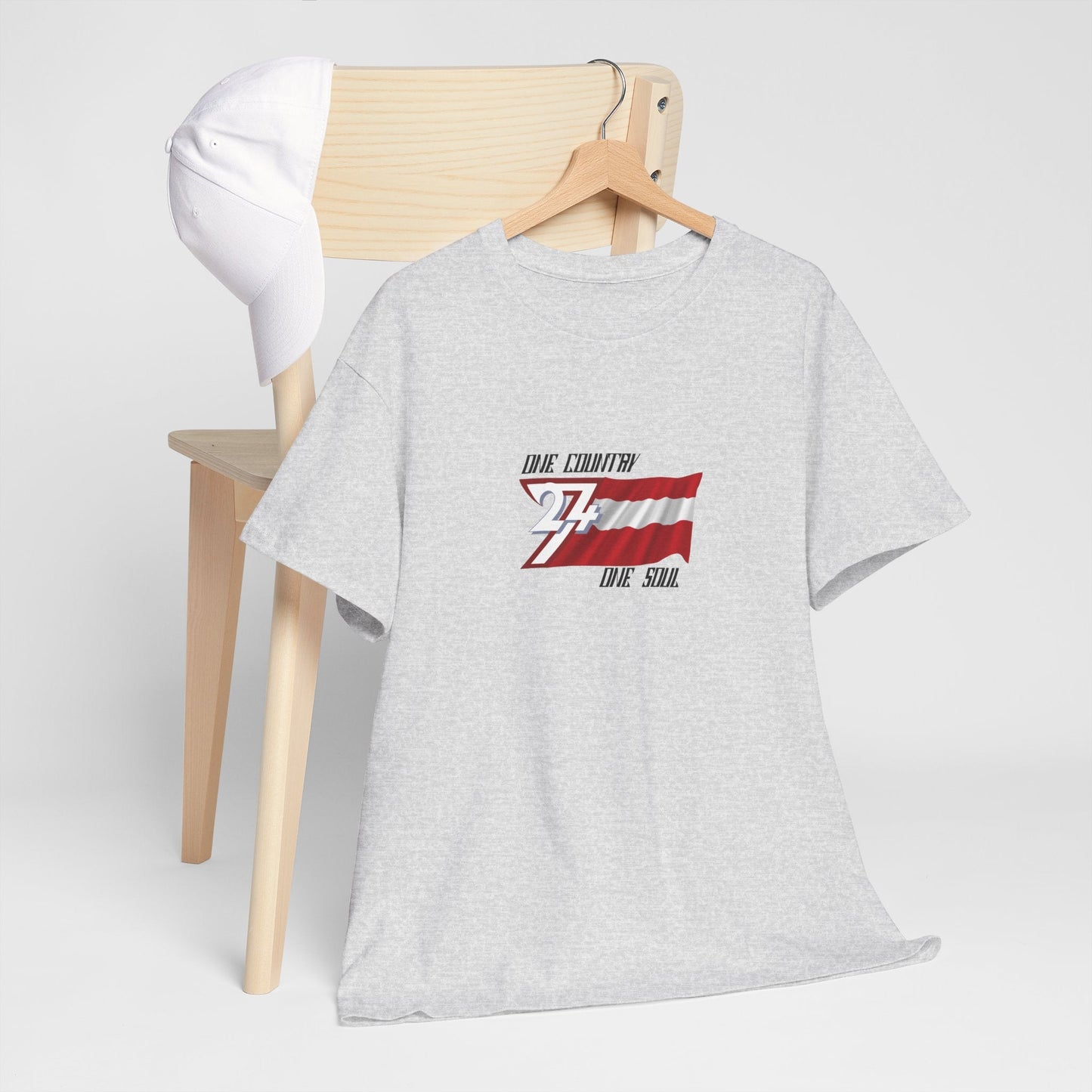 Unique Design Austria Flag Printed custom T-shirt ash