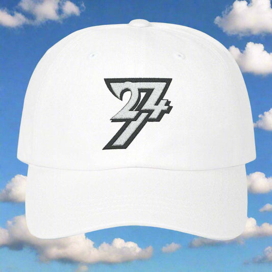 Baseball Cap Classic Dad Cap embroidered hat 24/7 Unique Designs white