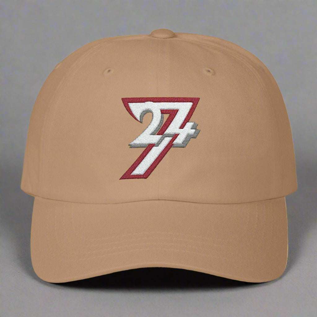 Baseball Hat Classic Dad Cap embroidered cap 24/7 Unique Designs khaki front