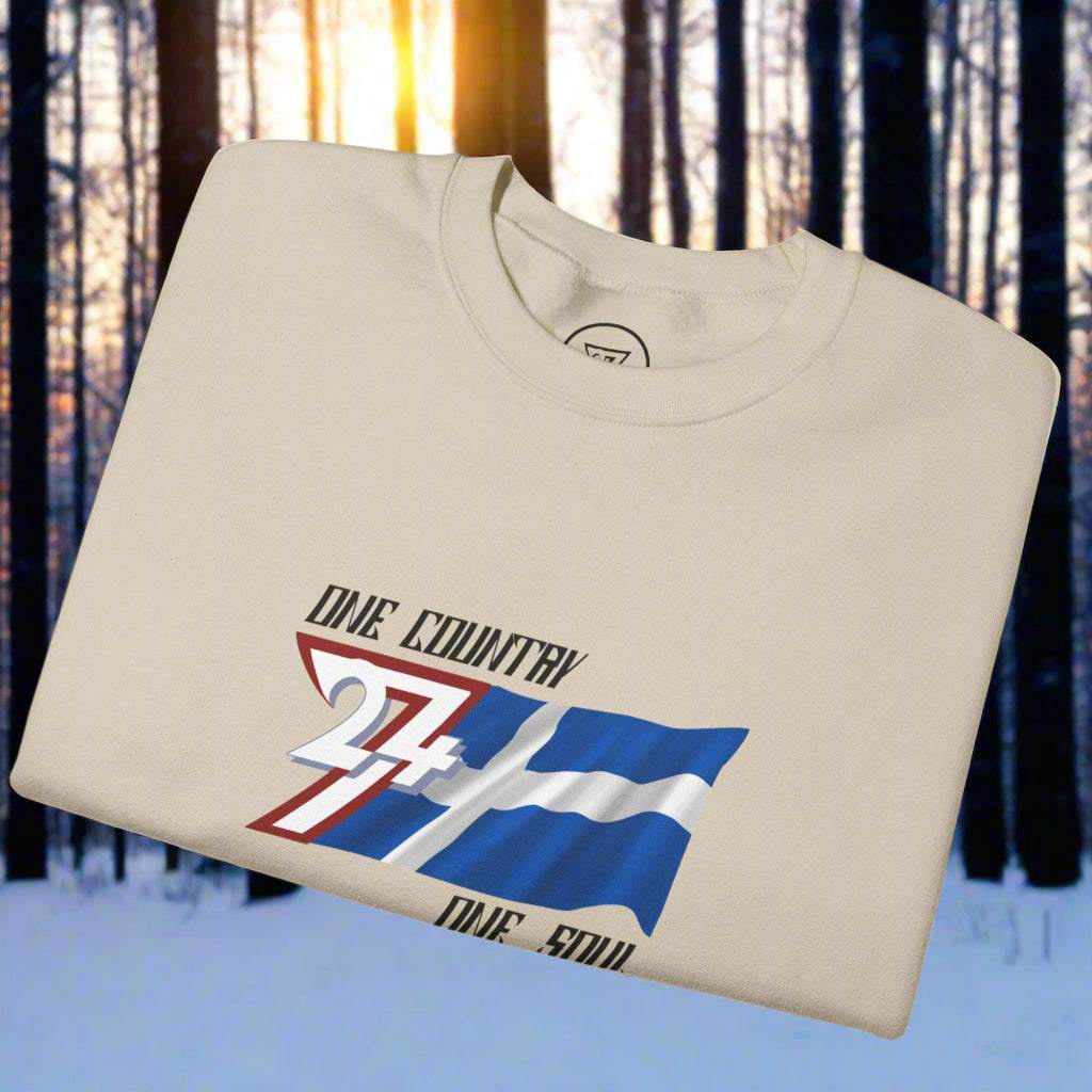 Beautiful Finland themed sweatshirt with finnish flag by 24/7 Unique Designs