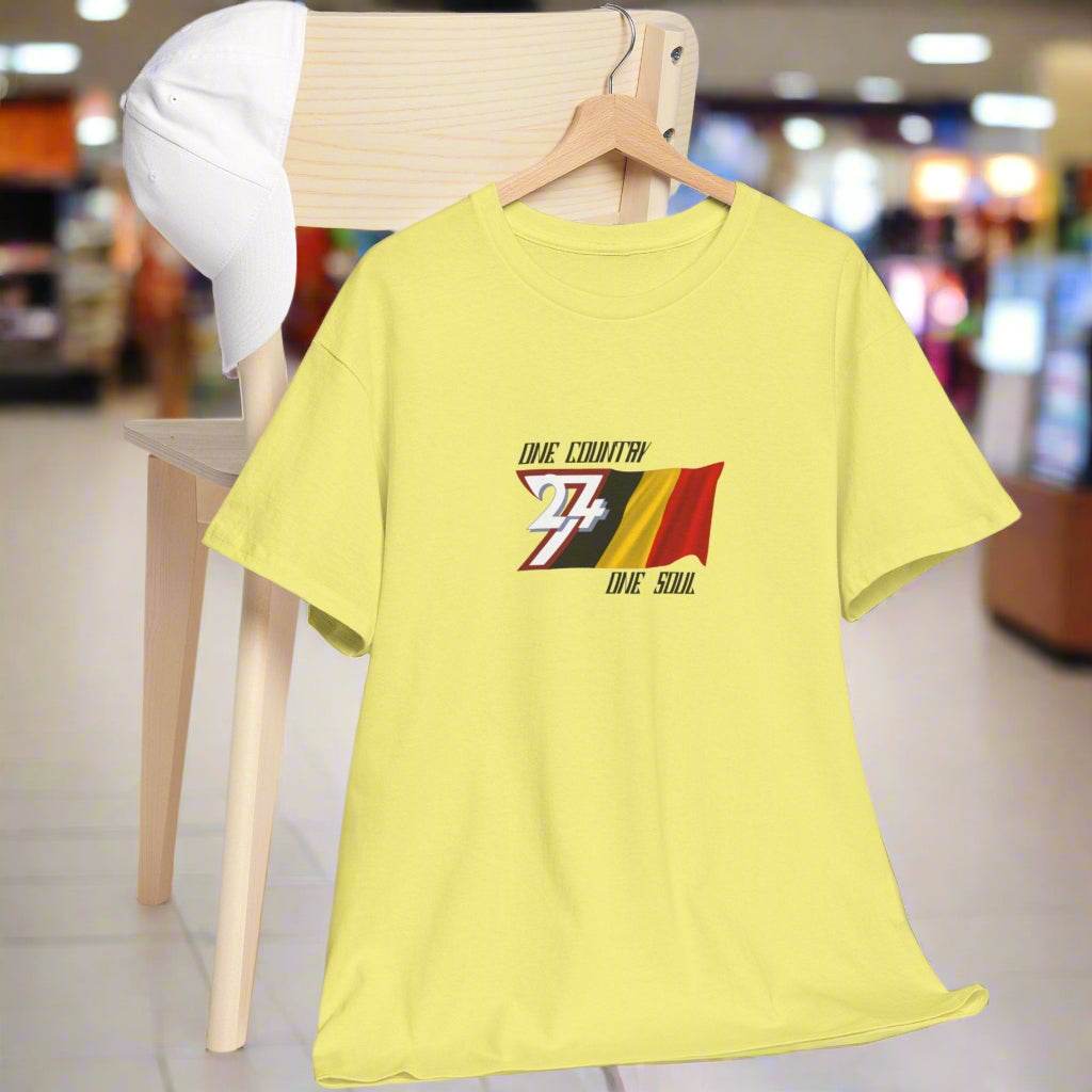 Belgium Flag T-shirt Belgium tee country tee by 24/7 Unique Designs corn silk