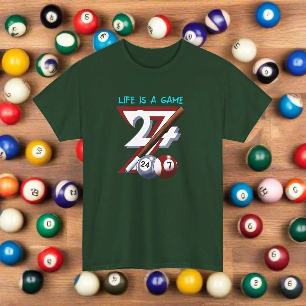 Billiard T-shirt Pool T-shirt billiard tee pool tee sport t-shirt forest green