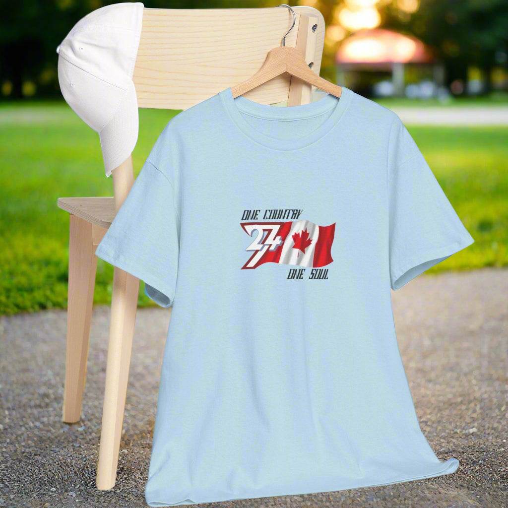 Canada flag tee Canada Flag T-shirt patriot top by 24/7 Unique Designs light blue