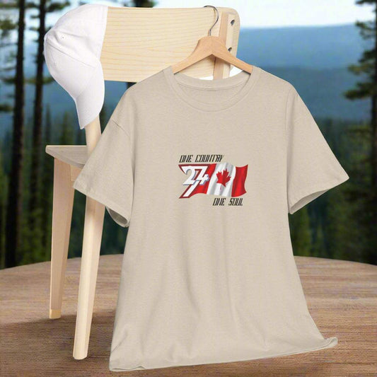 Canada flag tee Canada Flag T-shirt patriot top by 24/7 Unique Designs sand