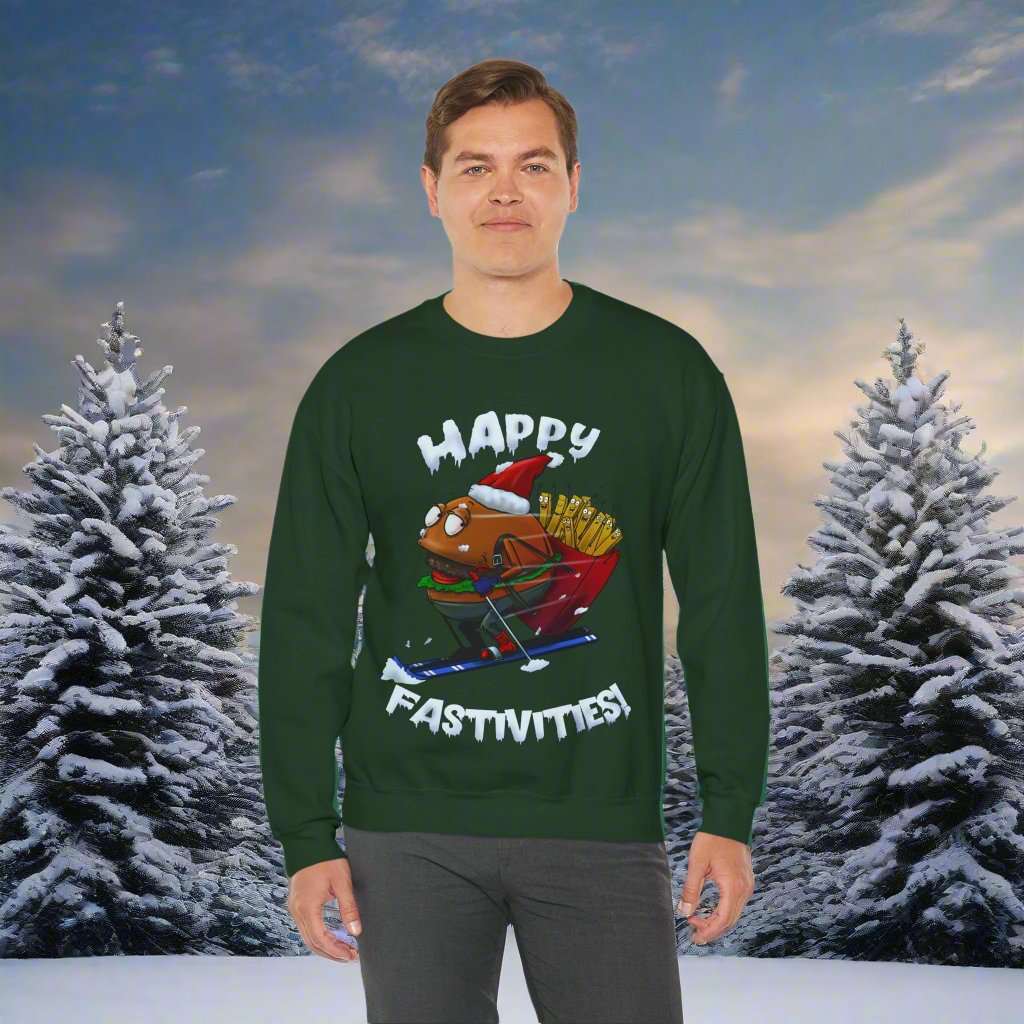 Christmas Jumper Sweatshirt forest reen