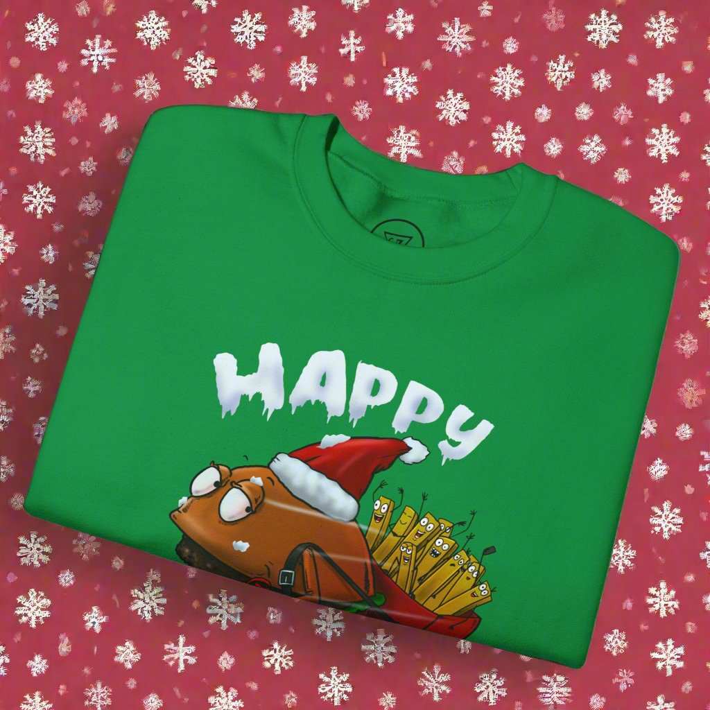 Christmas Jumper Sweatshirt irish green folded