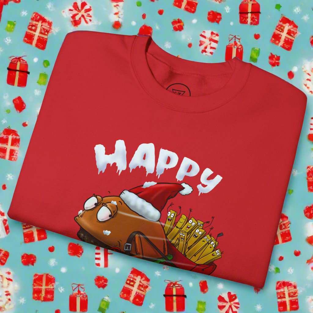 Christmas Jumper Sweatshirt red folded