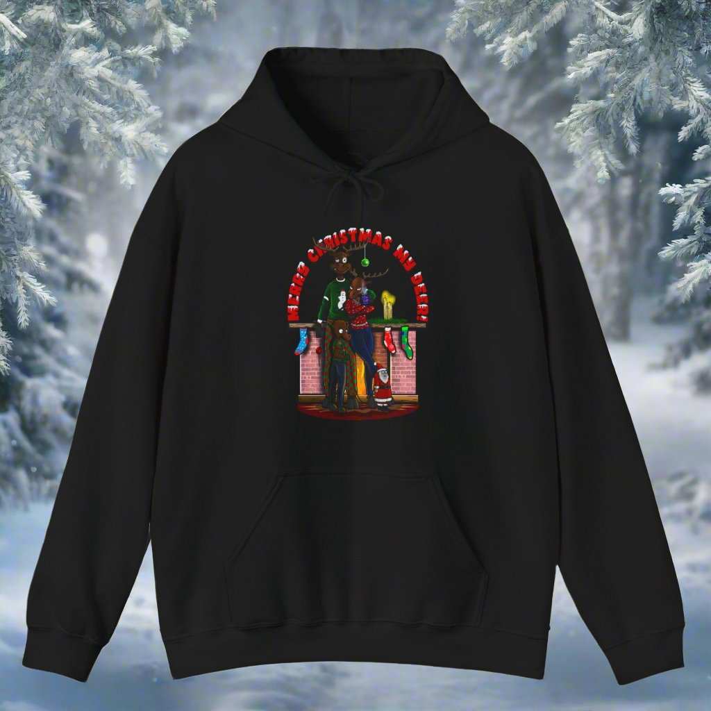 Christmas Reindeer Hoodie Festive Hoodie black