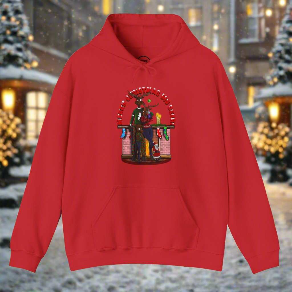 Christmas Reindeer Hoodie Festive Hoodie red