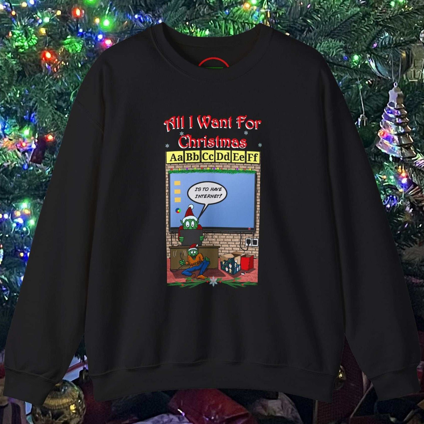 Christmas Teachers and Elves Sweatshirt with funny cartoon design and holiday theme