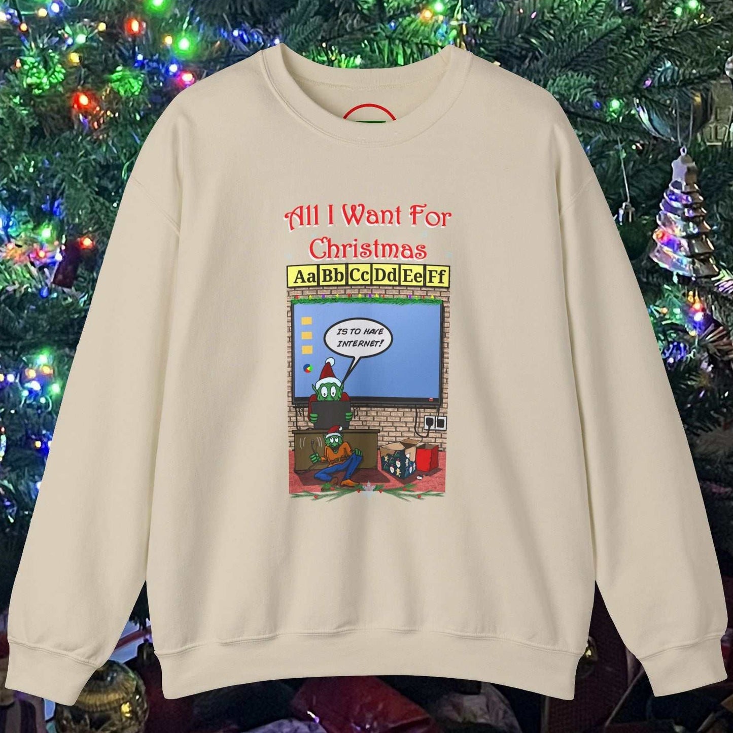 Christmas Teachers and Elves Sweatshirt with funny cartoon design, cozy unisex holiday crewneck with festive colors