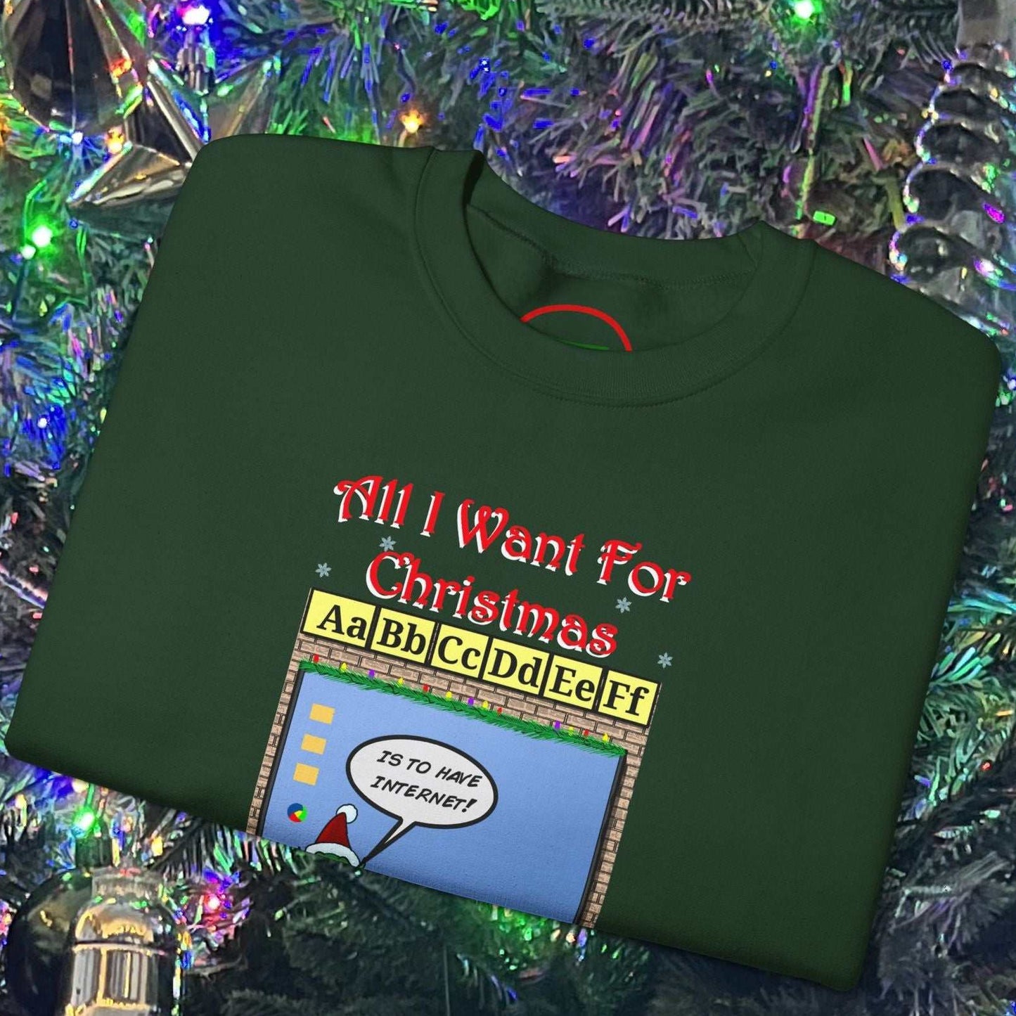 Christmas Teachers and Elves Sweatshirt with funny cartoon design, festive green crewneck for holiday gifting.