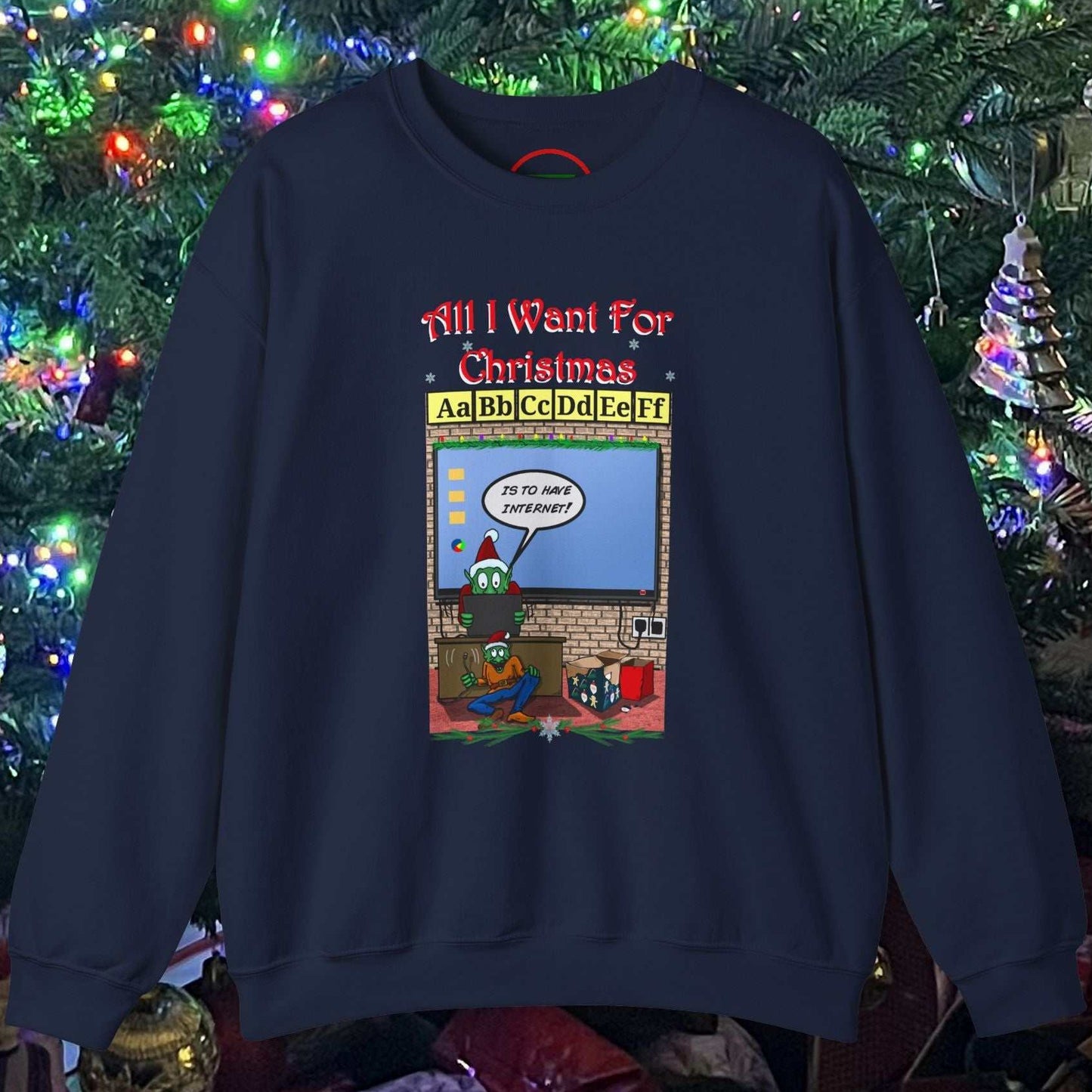 Christmas Teachers and Elves Sweatshirt with funny cartoon design for holiday gifting