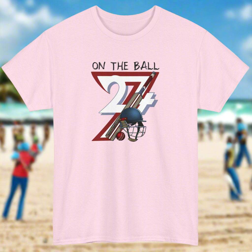 Cricket Sport T-shirt cricket tee cricket shirt 24/7 Unique Designs light pink